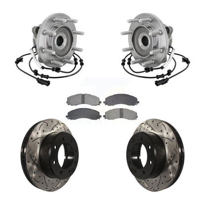 Hub Bearing Assembly Coat Drill Slot Brake Rotor Pad Front Kit For Ram 2500 3500