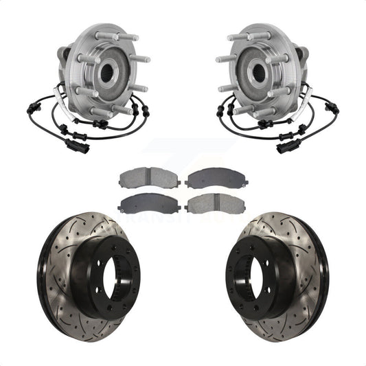 Hub Bearing Assembly Coat Drill Slot Brake Rotor Pad Front Kit For Ram 2500 3500