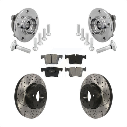 Hub Bearing Drilled Slot Brake Rotor Pad Front Kit For BMW 330i xDrive 230i 430i