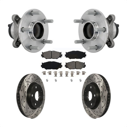 Hub Bearing Drilled Slot Brake Rotor Pad Front Kit For Lexus IS250 Base with RWD