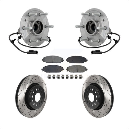 Hub Bearing Assembly Coated Drilled Slot Brake Rotor Pads Front Kit For Ram 1500