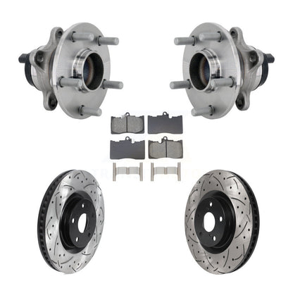 Hub Bearing Drilled Slot Brake Rotor & Pad Front Kit For Lexus GS350 RC300 RC350