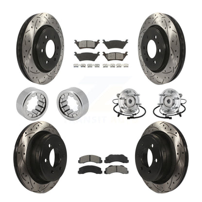 Hub Bearing Coated Brake Rotor And Pad Shoe Front Rear Kit (10Pc) For Ford F-150