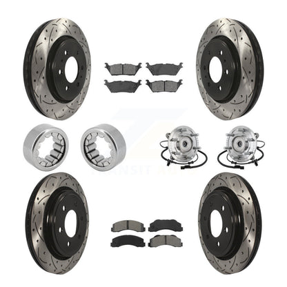 Hub Bearing Coated Brake Rotor And Pad Shoe Front Rear Kit (10Pc) For Ford F-150