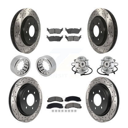 Hub Bearing Coated Brake Rotor And Pad Shoe Front Rear Kit (10Pc) For Ford F-150