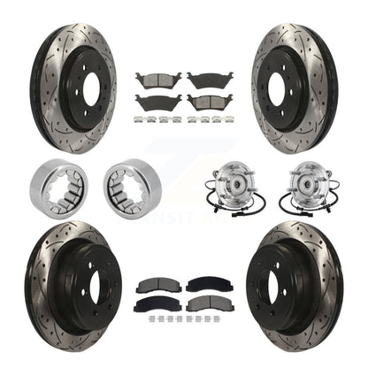 Hub Bearing Coated Brake Rotor And Pad Shoe Front Rear Kit (10Pc) For Ford F-150
