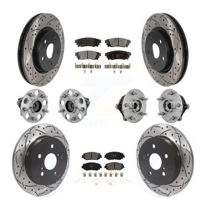 Hub Bearing Coated Disc Brake Rotor & Pads Front Rear Kit (10Pc) For Toyota RAV4