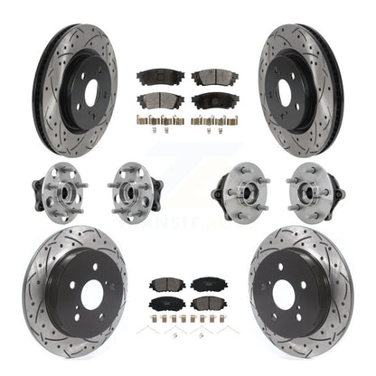 Hub Bearing Coated Brake Rotor & Pad Front Rear Kit (10Pc) For Toyota RAV4 Venza