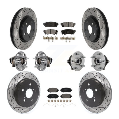 Hub Bearing Coated Disc Brake Rotor & Pads Front Rear Kit (10Pc) For Toyota RAV4