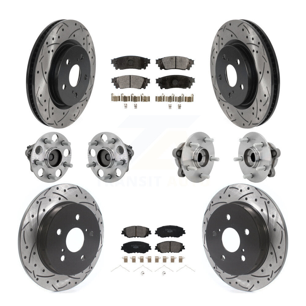 Hub Bearing Coated Disc Brake Rotor & Pads Front Rear Kit (10Pc) For Toyota C-HR