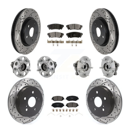 Hub Bearing Coated Disc Brake Rotor & Pads Front Rear Kit (10Pc) For Toyota C-HR
