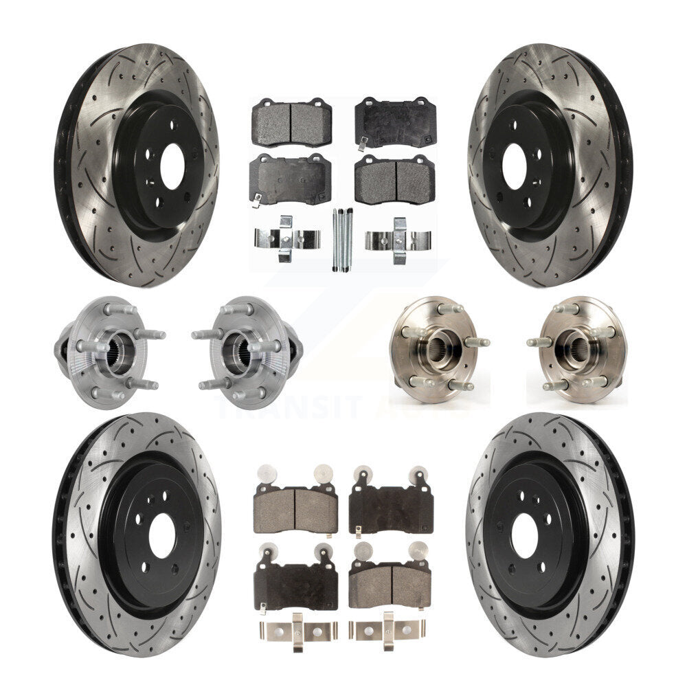 Hub Bearing Coated Brake Rotor & Pads Front Rear Kit (10Pc) For Chevrolet Camaro