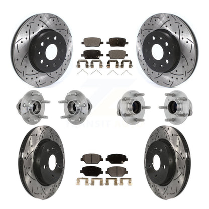Hub Bearing Coated Brake Rotor & Pads Front Rear Kit (10Pc) For Chevrolet Camaro