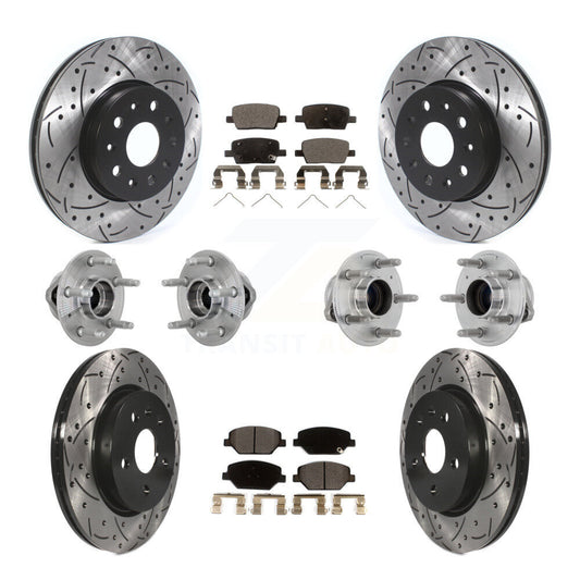 Hub Bearing Coated Brake Rotor & Pads Front Rear Kit (10Pc) For Chevrolet Camaro