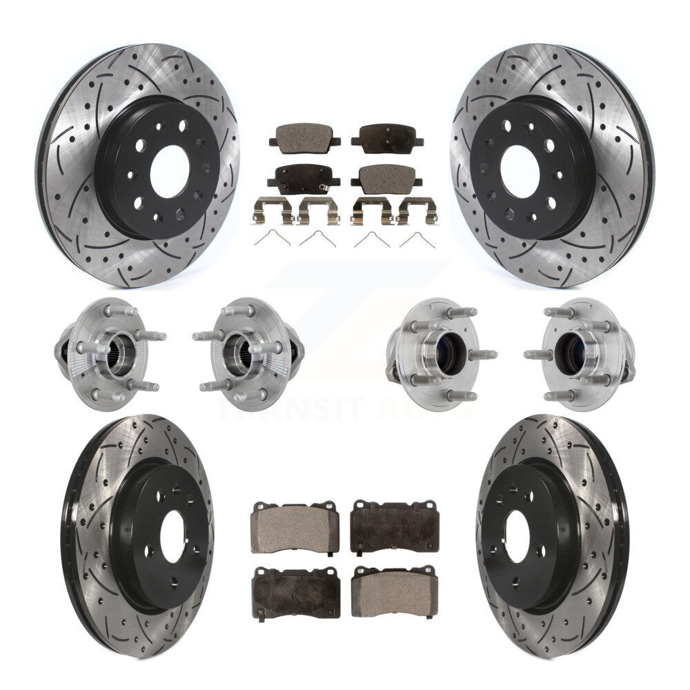 Hub Bearing Coat Brake Rotor Pads Front Rear Kit (10Pc) For Chevrolet Camaro CT6