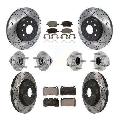 Hub Bearing Coat Brake Rotor Pads Front Rear Kit (10Pc) For Chevrolet Camaro CT6