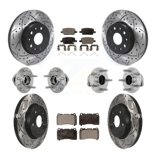 Hub Bearing Coat Brake Rotor Pads Front Rear Kit (10Pc) For Chevrolet Camaro CT6