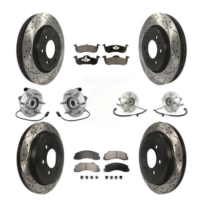 Hub Bearing Coated Brake Rotor Pad Front Rear Kit (10Pc) For Ford Expedition 4WD