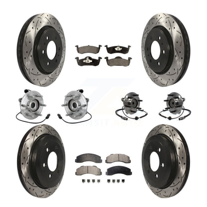 Hub Bearing Coated Brake Rotor Pad Front Rear Kit (10Pc) For Ford Expedition RWD