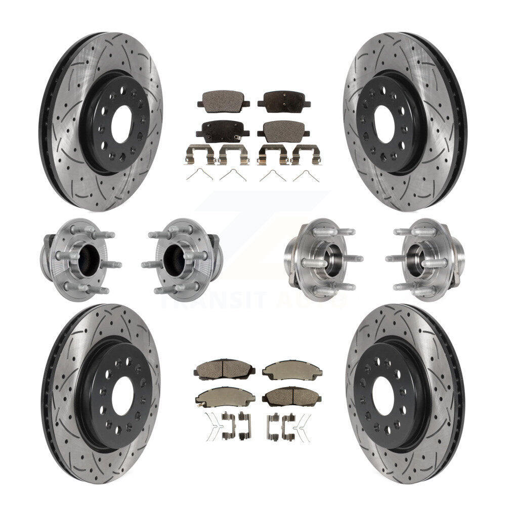 Hub Bearing Coated Brake Rotor Pads Front Rear Kit (10Pc) For Chevrolet Traverse