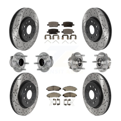 Hub Bearing Coated Brake Rotor Pads Front Rear Kit (10Pc) For Chevrolet Traverse