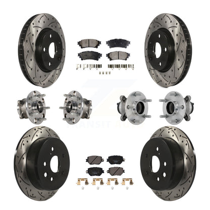 Hub Bearing Coated Disc Brake Rotor & Pads Front Rear Kit (10Pc) For Lexus IS250