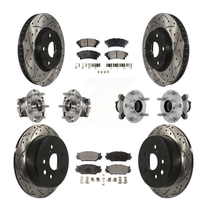 Hub Bearing Coated Disc Brake Rotor & Pads Front Rear Kit (10Pc) For Lexus IS250