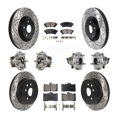 Hub Bearing Coated Brake Rotor & Pad Front Rear Kit (10Pc) For Lexus GS350 RC300
