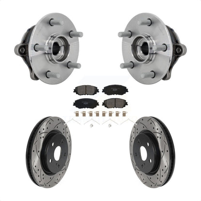 Hub Bearing Assembly Drill Slot Brake Rotor Pads Front Kit For Toyota RAV4 Venza