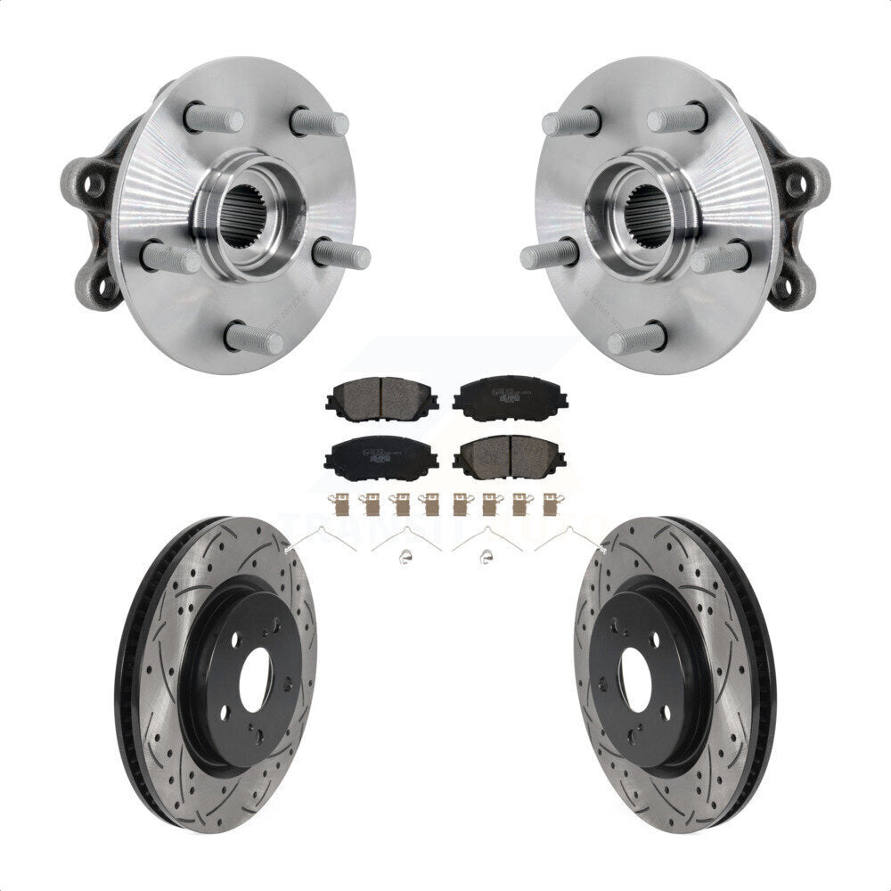 Hub Bearing Assembly Coated Drill Slot Brake Rotor Pad Front Kit For Toyota RAV4
