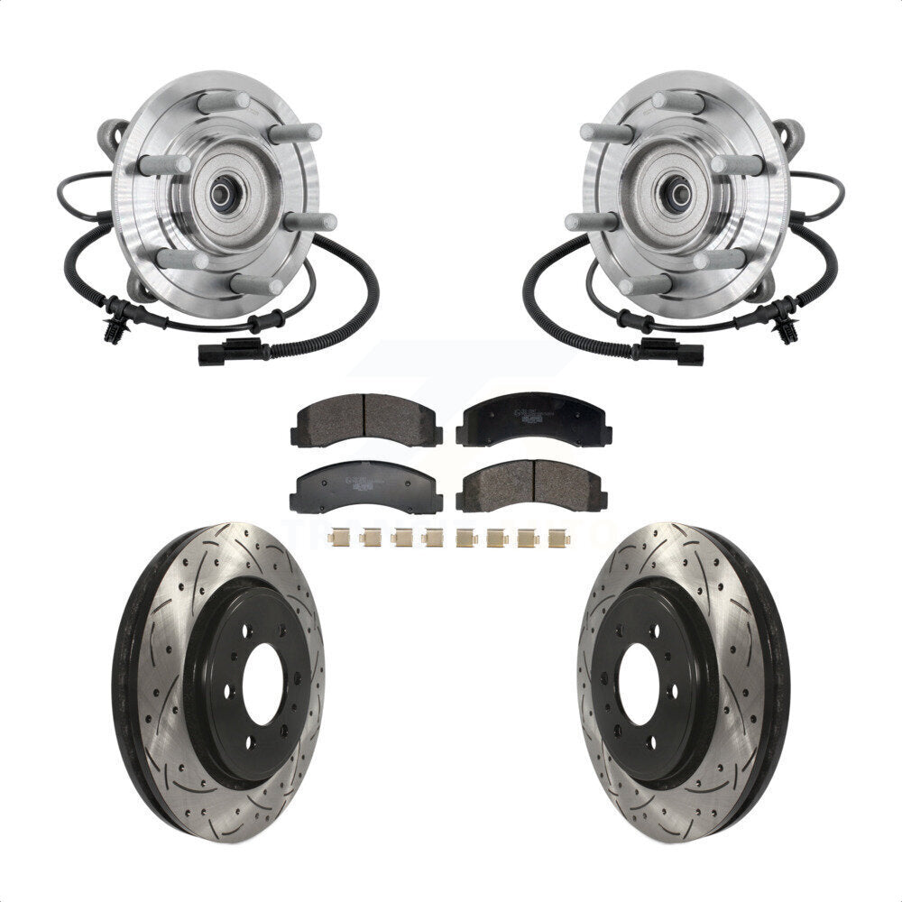 Hub Bearing Drill Slot Brake Rotor Pad Front Kit For 2018-2020 Ford F-150 Raptor