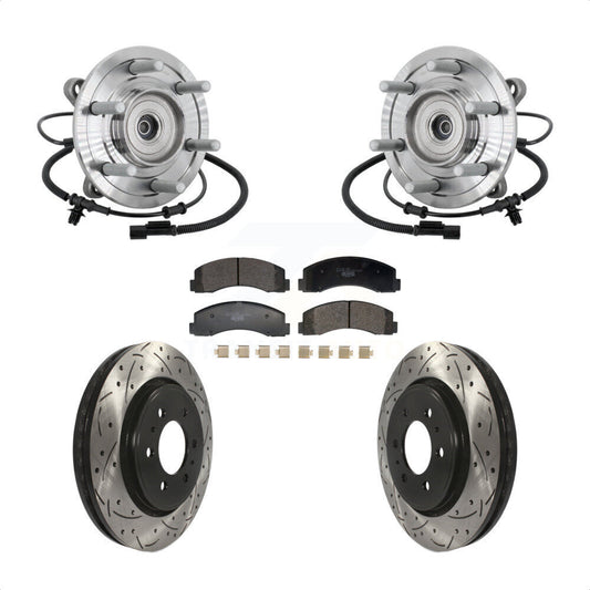 Hub Bearing Drill Slot Brake Rotor Pad Front Kit For 2018-2020 Ford F-150 Raptor