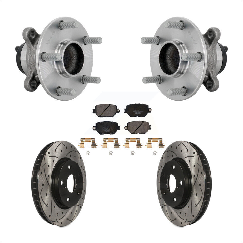 Hub Bearing Drilled Slot Brake Rotor Pad Front Kit For Lexus IS250 Base with RWD
