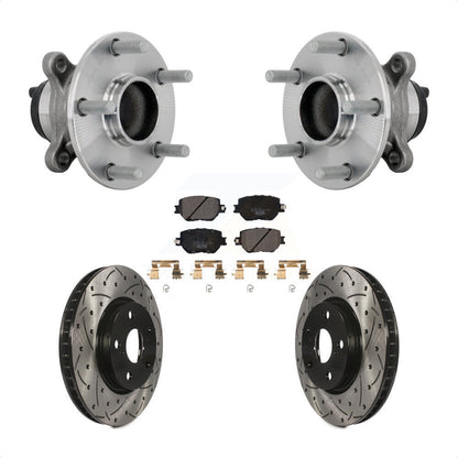 Hub Bearing Drilled Slot Brake Rotor Pad Front Kit For Lexus IS250 Base with RWD