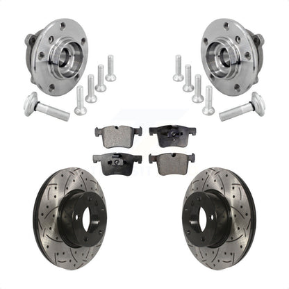 Hub Bearing Drilled Slot Brake Rotor Pad Front Kit For BMW 330i xDrive 230i 430i