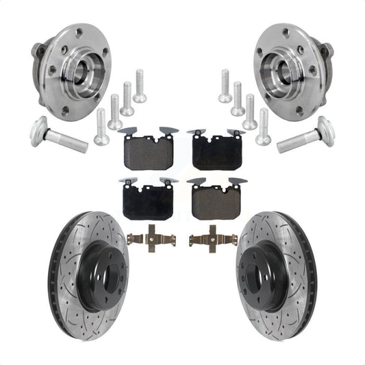 Hub Bearing Drilled Slot Brake Rotor Pad Front Kit For BMW 330i xDrive 440i Gran