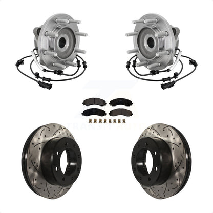 Hub Bearing Assembly Coat Drill Slot Brake Rotor Pad Front Kit For Ram 2500 3500