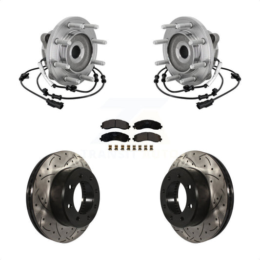 Hub Bearing Assembly Coat Drill Slot Brake Rotor Pad Front Kit For Ram 2500 3500