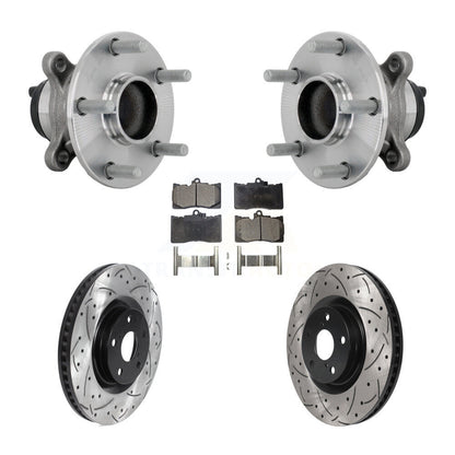 Hub Bearing Drilled Slot Brake Rotor Pads Front Kit For Lexus IS300 IS350 IS200t
