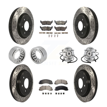 Hub Bearing Coated Brake Rotor And Pad Shoe Front Rear Kit (10Pc) For Ford F-150