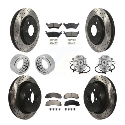 Hub Bearing Coated Brake Rotor And Pad Shoe Front Rear Kit (10Pc) For Ford F-150