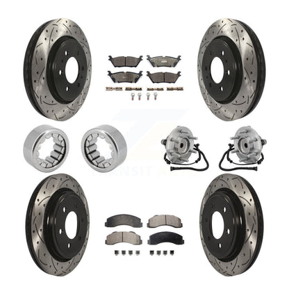 Hub Bearing Coated Brake Rotor Pad Shoe Front Rear Kit (10Pc) For Ford F-150 RWD