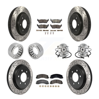 Hub Bearing Coated Brake Rotor And Pad Shoe Front Rear Kit (10Pc) For Ford F-150