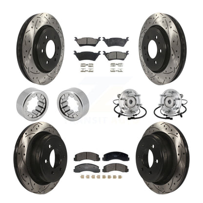 Hub Bearing Coated Brake Rotor And Pad Shoe Front Rear Kit (10Pc) For Ford F-150