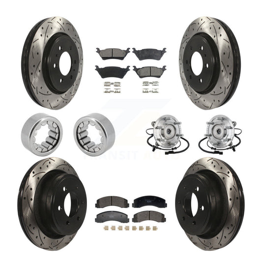 Hub Bearing Coated Brake Rotor And Pad Shoe Front Rear Kit (10Pc) For Ford F-150
