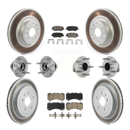 Hub Bearing Coated Disc Brake Rotor & Pad Front Rear Kit (10Pc) For Cadillac CTS