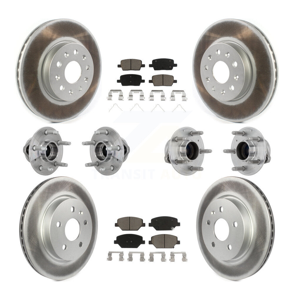 Hub Bearing Coated Brake Rotor & Pads Front Rear Kit (10Pc) For Chevrolet Camaro