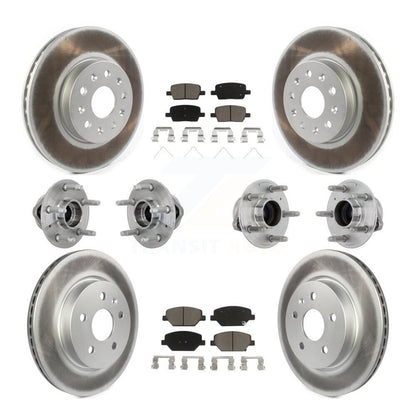 Hub Bearing Coated Brake Rotor & Pads Front Rear Kit (10Pc) For Chevrolet Camaro