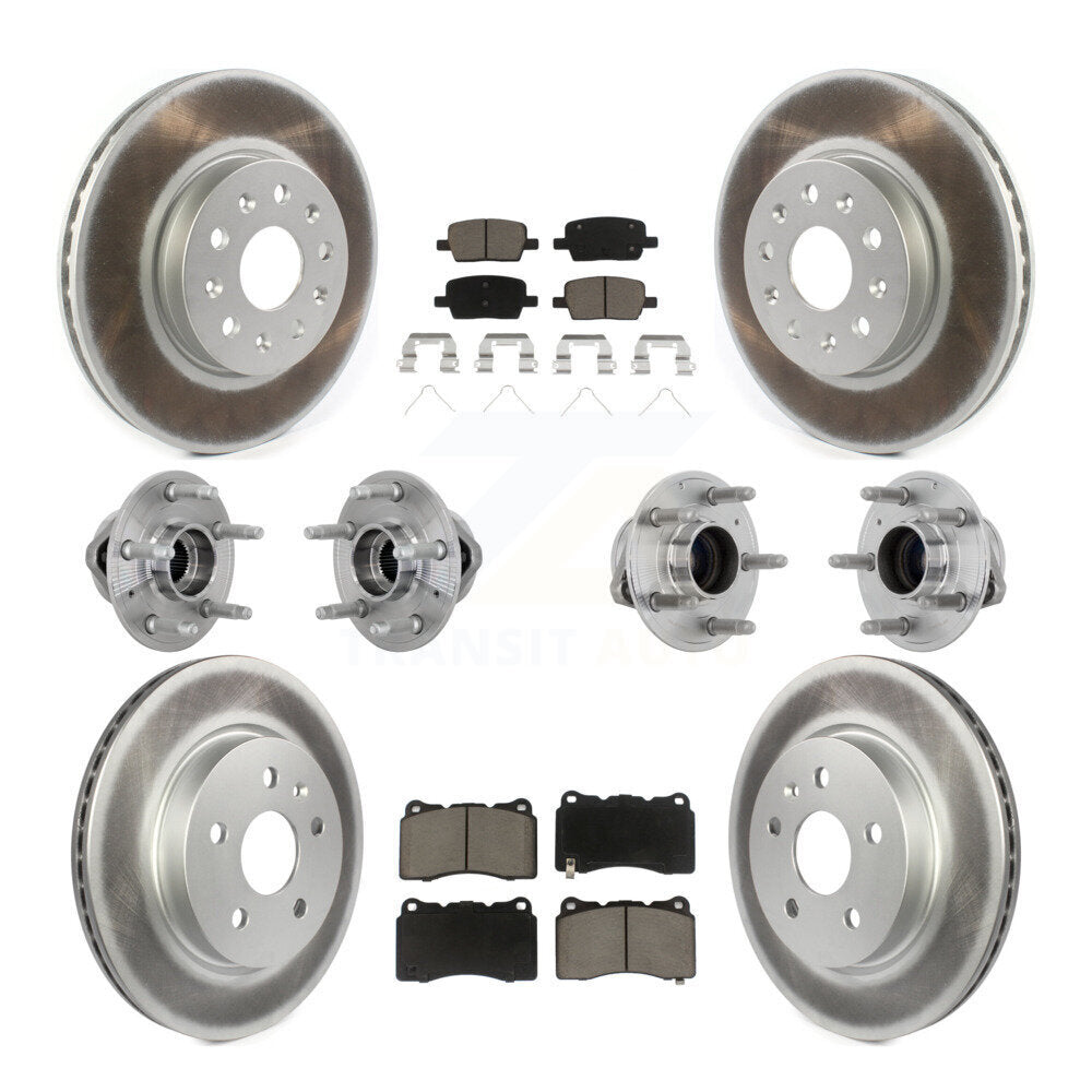 Hub Bearing Coat Brake Rotor Pads Front Rear Kit (10Pc) For Chevrolet Camaro CT6