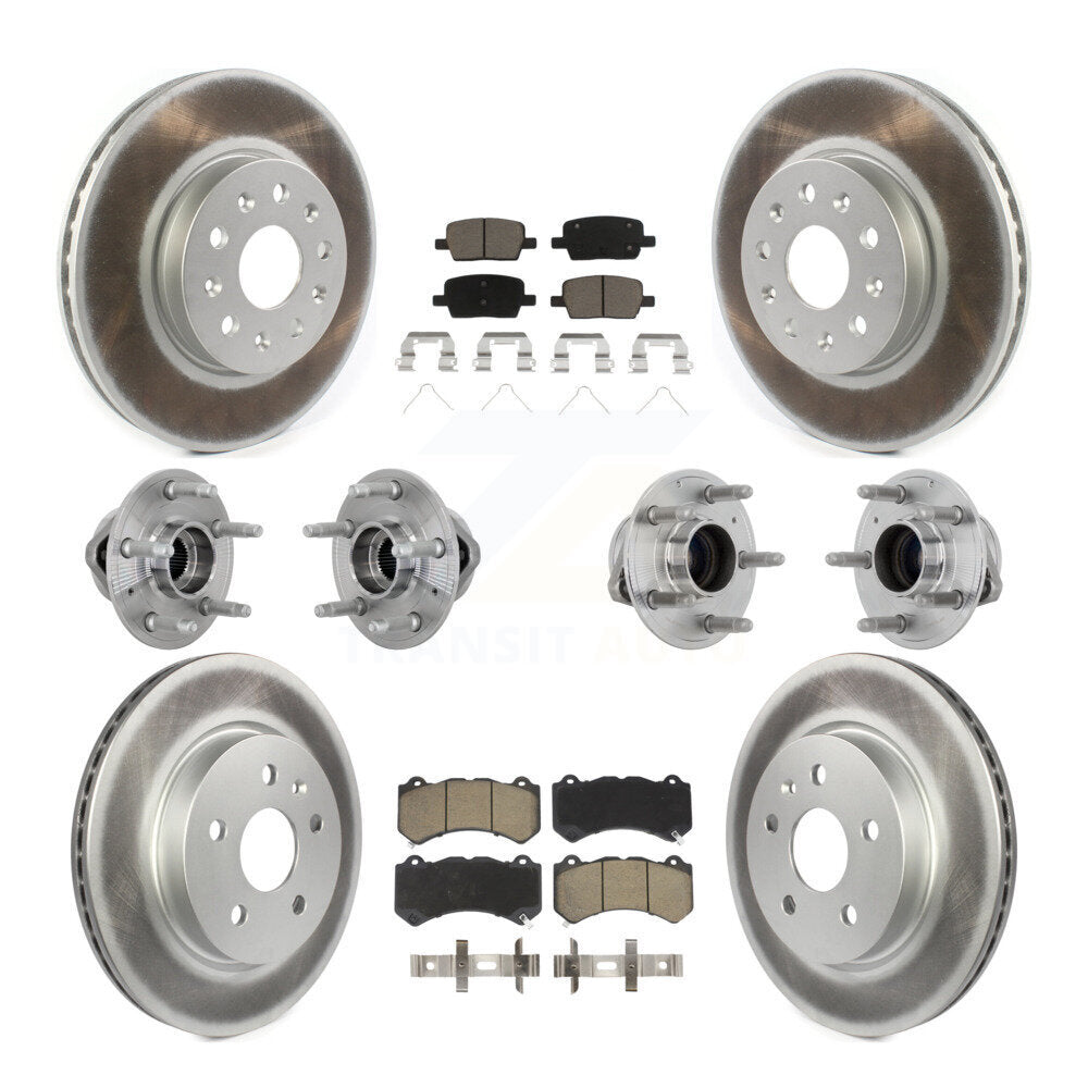 Hub Bearing Coated Brake Rotor & Pads Front Rear Kit (10Pc) For Chevrolet Camaro